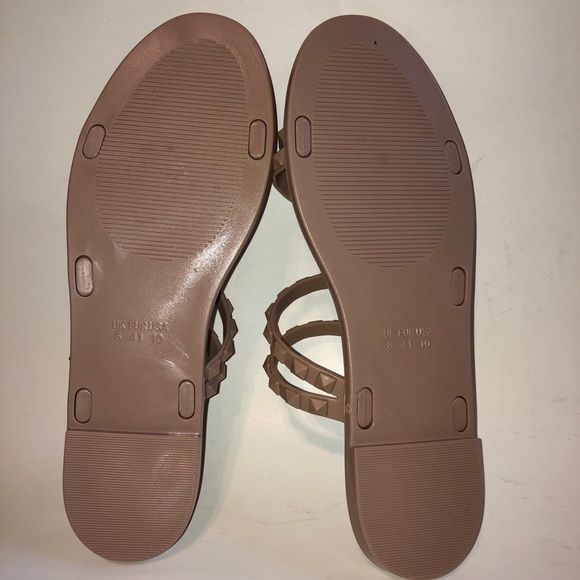 Sz 8 Olivia Miller Studded Jelly Slides Sandals Blush Pink/Nude NWOT - Picture 10 of 10